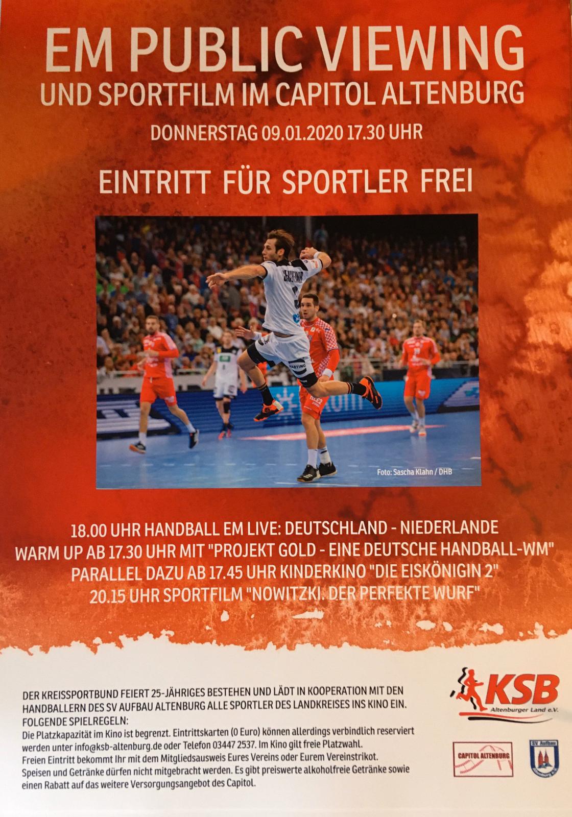 EM Public Viewing --Handball EM im Capitol Altenburg - SV Aufbau Altenburg 